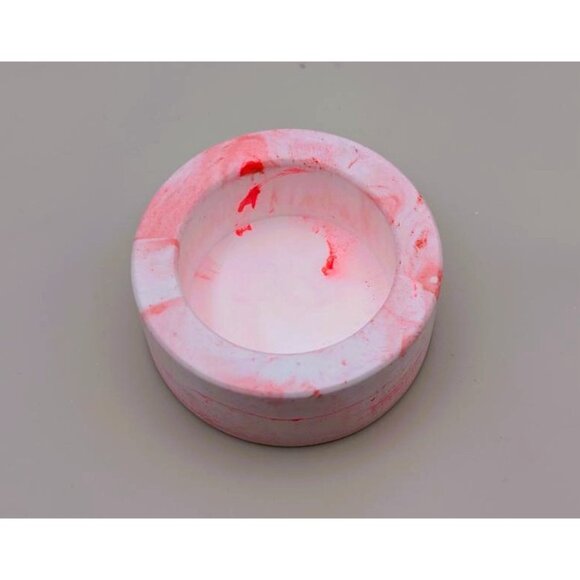 Handmade Eco Resin Tealight Candle Holders-Pink & White Marble Design - Picture 8 of 10
